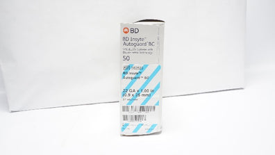 BD 382523 Insyte Autoguard BC Shielded I.V. Cath. 22Ga x 1.0inch - Box of 50